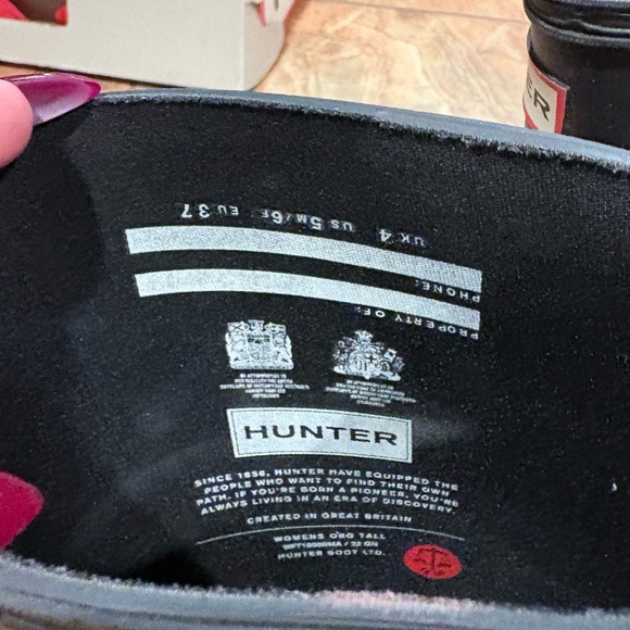 Hunter Black Women's/ Kids  Winter Rain Boots - Picture 2 of 8